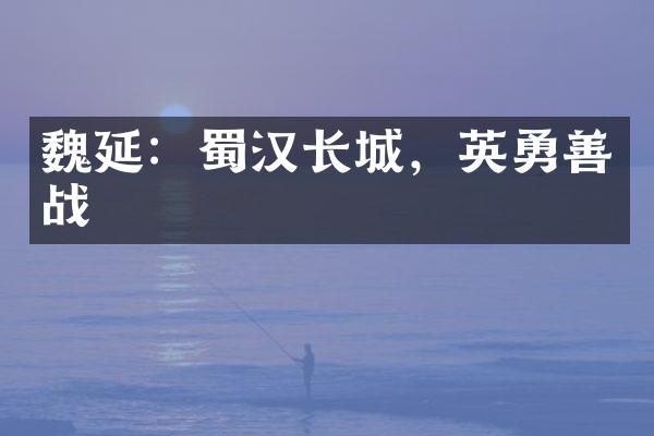 魏延：蜀汉长城，英勇善战