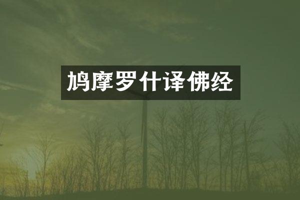 鸠摩罗什译佛经