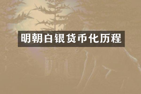明朝白银货币化历程