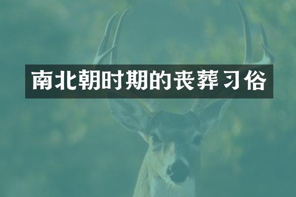 南北朝时期的丧葬习俗