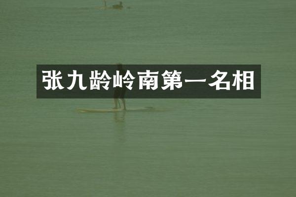 张九龄岭南第一名相