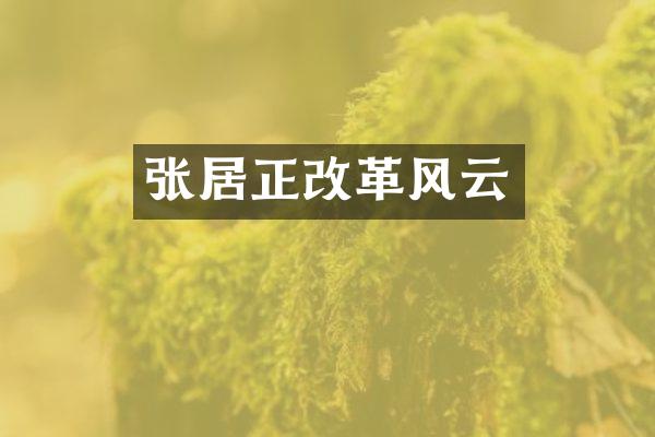 张居正改革风云
