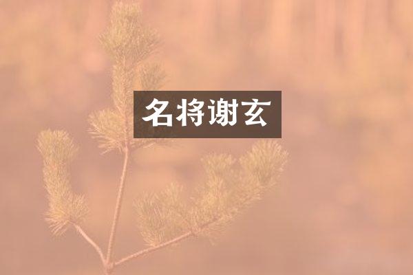 名将谢玄