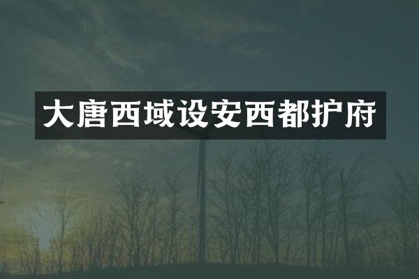 大唐西域设安西都护府