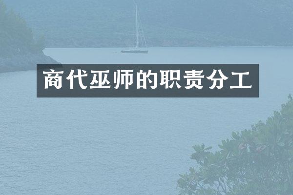 商代巫师的职责分工