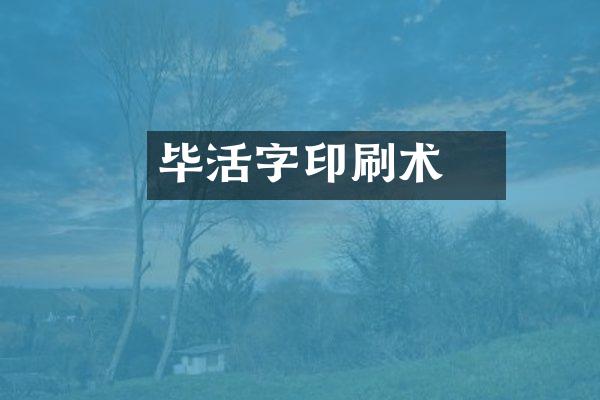毕昇活字印刷术