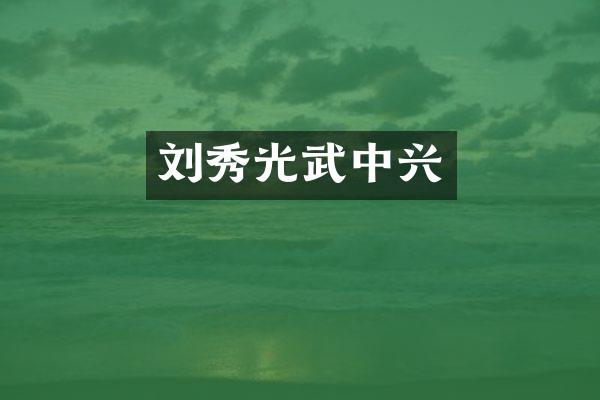 刘秀光武中兴