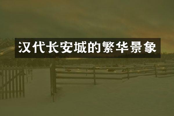 汉代长安城的繁华景象