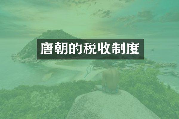 唐朝的税收制度