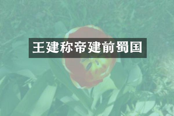 王建称帝建前蜀国
