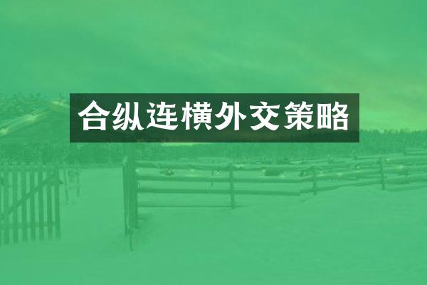 合纵连横外交策略