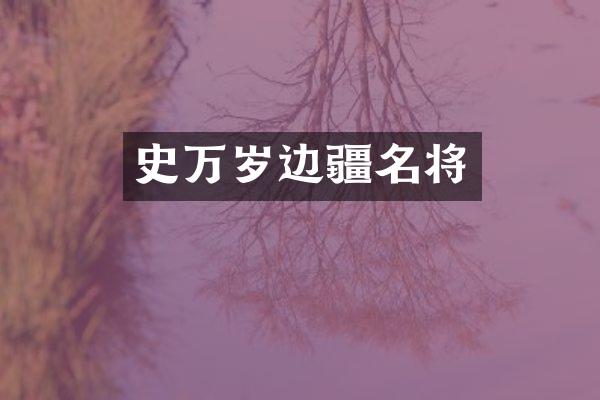 史万岁边疆名将