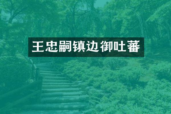 王忠嗣镇边御吐蕃