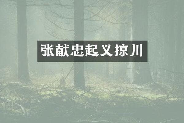 张献忠起义掠川