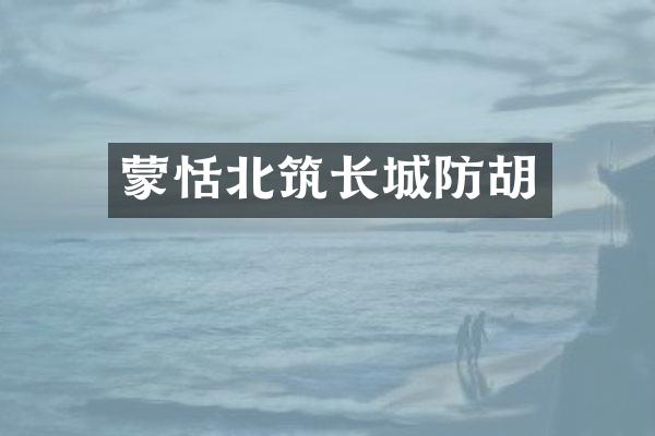 蒙恬北筑长城防胡