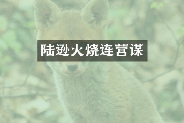 陆逊火烧连营谋