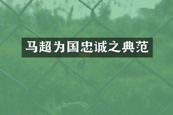 马超为国忠诚之典范