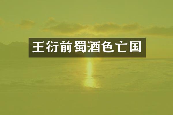 王衍前蜀酒色亡国