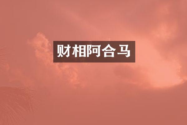 财相阿合马