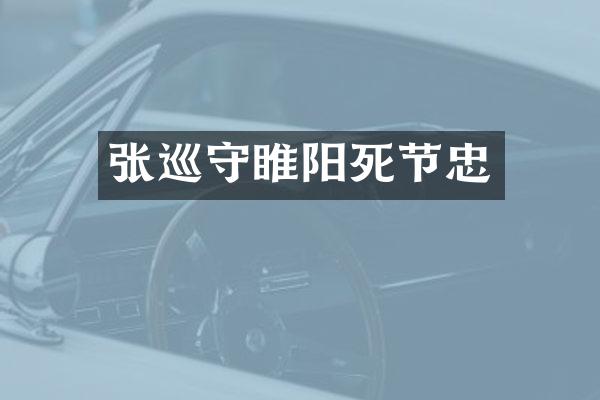张巡守睢阳死节忠