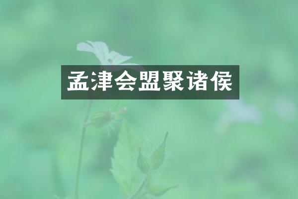 孟津会盟聚诸侯