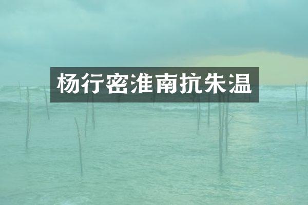 杨行密淮南抗朱温