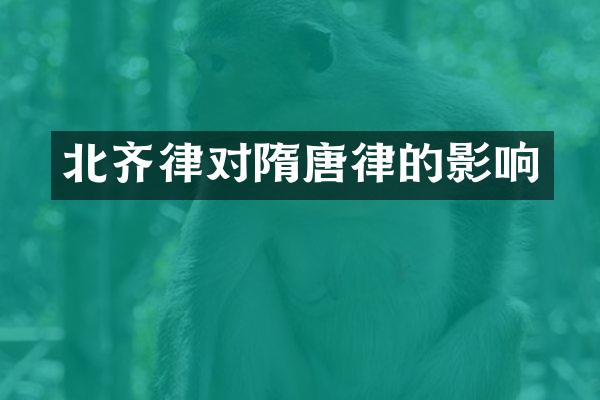 北齐律对隋唐律的影响