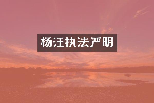 杨汪执法严明