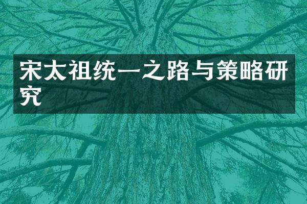 宋太祖统一之路与策略研究