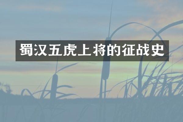 蜀汉五虎上将的征战史
