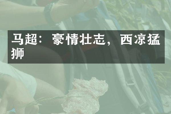 马超：豪情壮志，西凉猛狮