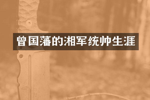 曾国藩的湘军统帅生涯