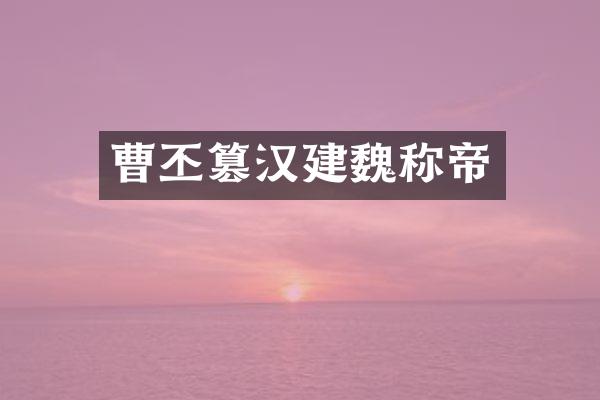 曹丕篡汉建魏称帝