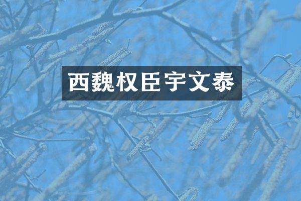 西魏权臣宇文泰