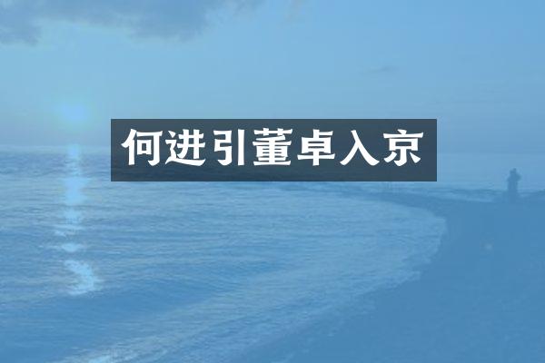 何进引董卓入京