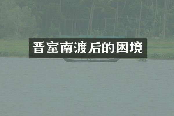 晋室南渡后的困境