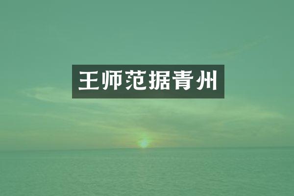 王师范据青州