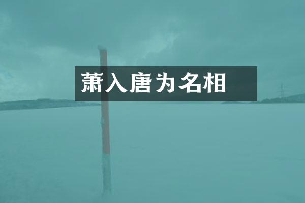萧瑀入唐为名相