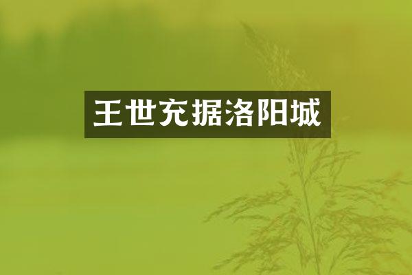王世充据洛阳城