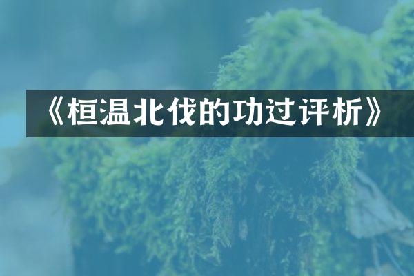 《桓温北伐的功过评析》