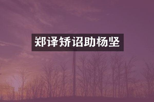 郑译矫诏助杨坚