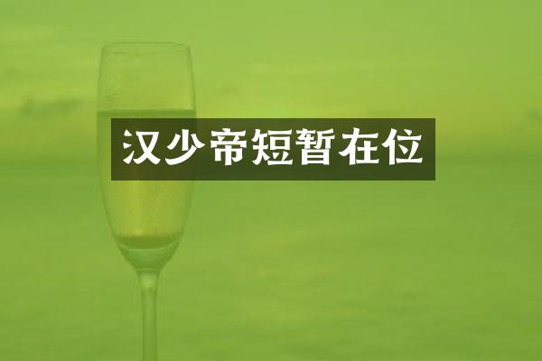 汉少帝短暂在位
