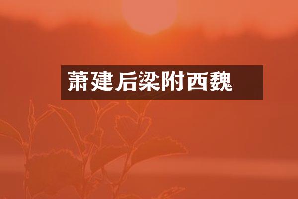 萧詧建后梁附西魏