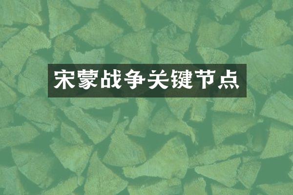 宋蒙战争关键节点