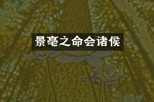 景亳之命会诸侯