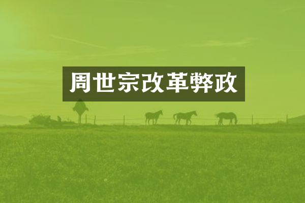 周世宗改革弊政