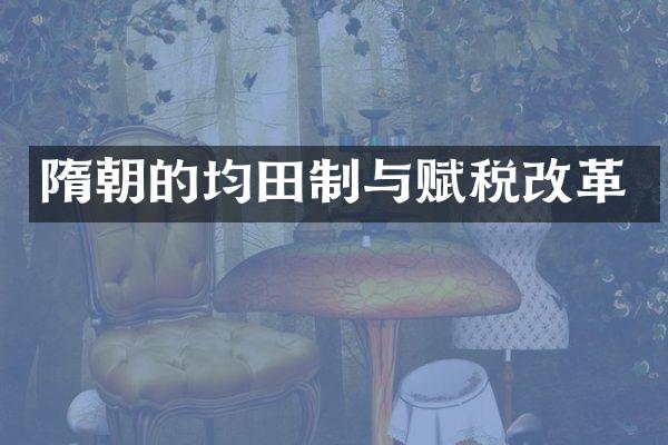 隋朝的均田制与赋税改革