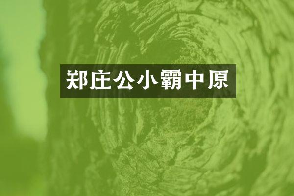 郑庄公小霸中原