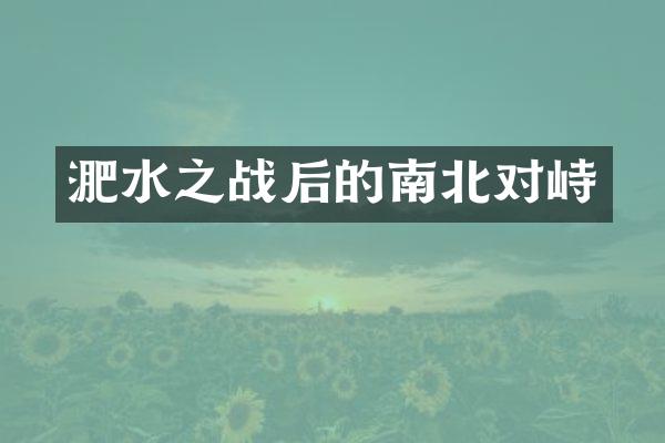 淝水之战后的南北对峙