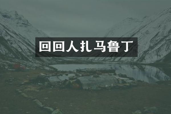 回回人扎马鲁丁